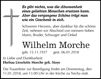 Traueranzeige von Wilhelm Morche von Mitteldeutsche Zeitung Halle/Saalkreis