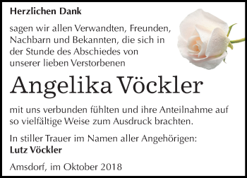 Traueranzeige von Angelika Vöckler von Mitteldeutsche Zeitung
