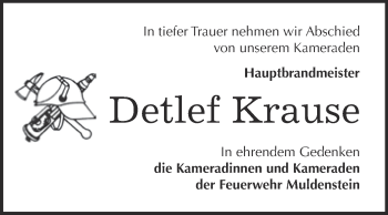 Traueranzeige von Detlef Krause von WVG - Wochenspiegel Bitterfeld