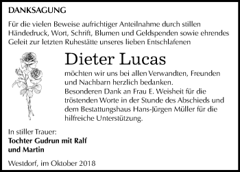 Traueranzeige von Dieter Lucas von Mitteldeutsche Zeitung Aschersleben