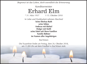 Traueranzeige von Erhard Elm von Mitteldeutsche Zeitung