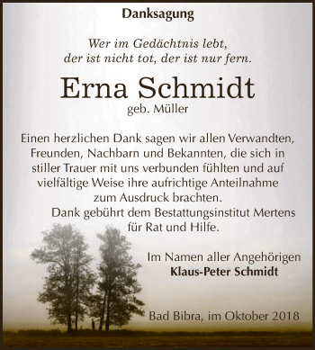 Traueranzeige von Erna Schmidt von WVG - Wochenspiegel NMB / WSF / ZTZ