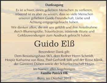 Traueranzeige von Guido Elß von Super Sonntag Wittenberg