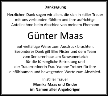 Traueranzeige von Günter Maas von Mitteldeutsche Zeitung