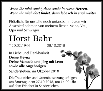 Traueranzeige von Horst Bahr von Mitteldeutsche Zeitung