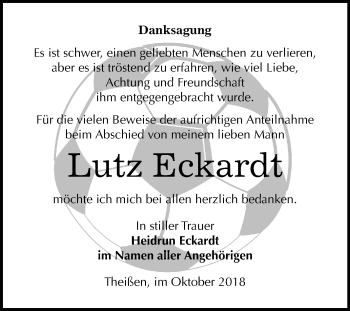 Traueranzeige von Lutz Eckardt von Mitteldeutsche Zeitung