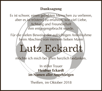 Traueranzeige von Lutz Eckardt von Super Sonntag Zeitz