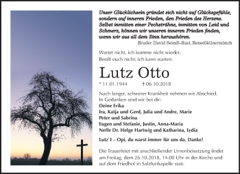 Traueranzeige von Lutz Otto von Mitteldeutsche Zeitung Bitterfeld