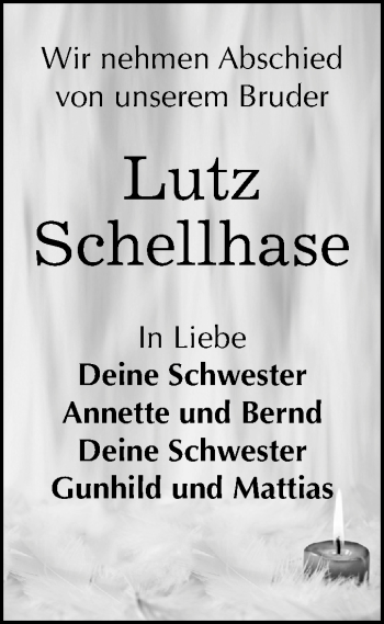 Traueranzeige von Lutz Schellhase von Mitteldeutsche Zeitung