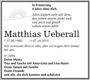Traueranzeige von Matthias Ueberall von Mitteldeutsche Zeitung