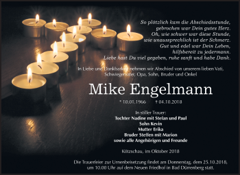 Traueranzeige von Mike Engelmann von Mitteldeutsche Zeitung Merseburg/Querfurt