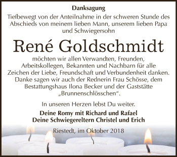 Traueranzeige von René Goldschmidt von Super Sonntag SGH Mansf. Land