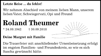 Traueranzeige von Roland Theumer von Mitteldeutsche Zeitung Dessau-Roßlau