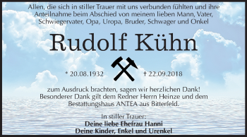 Traueranzeige von Rudolf Kühn von Mitteldeutsche Zeitung