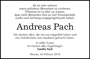 Traueranzeige von Andreas Pach von Mitteldeutsche Zeitung