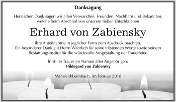 Traueranzeige von Erhard von Zabiensky von Mitteldeutsche Zeitung