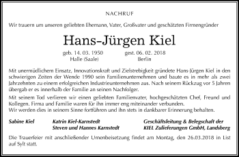 Traueranzeige von Hans-Jürgen Kiel von Mitteldeutsche Zeitung Halle/Saalkreis