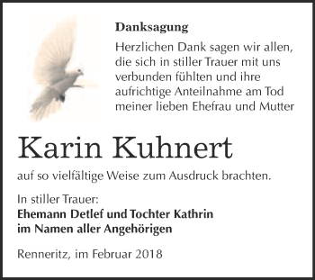 Traueranzeige von Karin Kuhnert von WVG - Wochenspiegel Bitterfeld
