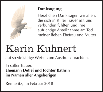 Traueranzeige von Karin Kuhnert von Mitteldeutsche Zeitung Bitterfeld