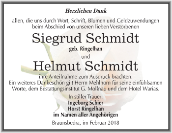 Traueranzeige von Siegrud Schmidt von Mitteldeutsche Zeitung Merseburg/Querfurt