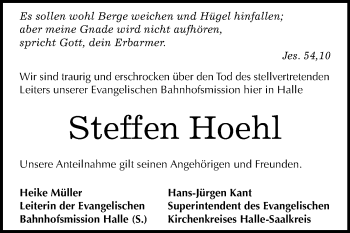 Traueranzeige von Steffen Hoehl von Mitteldeutsche Zeitung Halle/Saalkreis