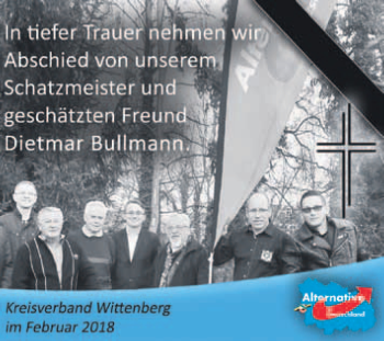 Traueranzeige von Dietmar Bullmann von Super Sonntag Wittenberg