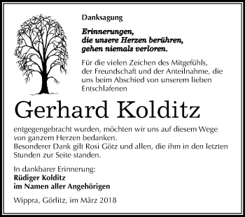 Traueranzeige von Gerhard Kolditz von Mitteldeutsche Zeitung