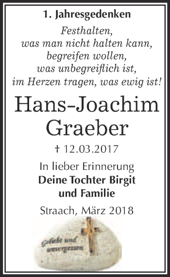 Traueranzeige von Hans-Joachim Graeber von WVG - Wochenspiegel Wittenberg