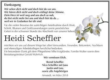 Traueranzeige von Heidi Scheffler von Mitteldeutsche Zeitung
