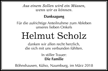 Traueranzeige von Helmut Scholz von Mitteldeutsche Zeitung