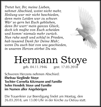 Traueranzeige von Hermann Stoye von Mitteldeutsche Zeitung Halle/Saalkreis