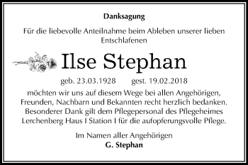 Traueranzeige von Ilse Stephan von Mitteldeutsche Zeitung