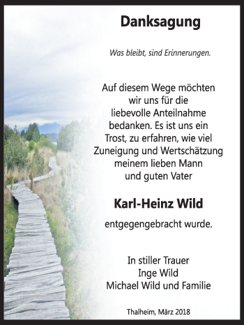 Traueranzeige von Karl-Heinz Wild von Mitteldeutsche Zeitung Bitterfeld