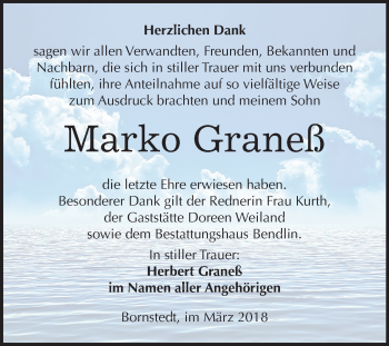 Traueranzeige von Marko Graneß von Mitteldeutsche Zeitung