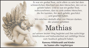 Traueranzeige von Mathias  von Super Sonntag Bernburg