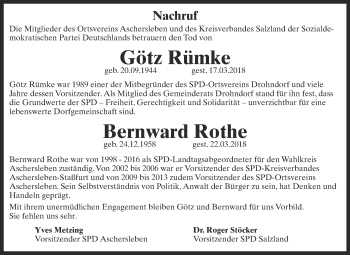 Traueranzeige von Nachruf  von Super Sonntag Aschersleben