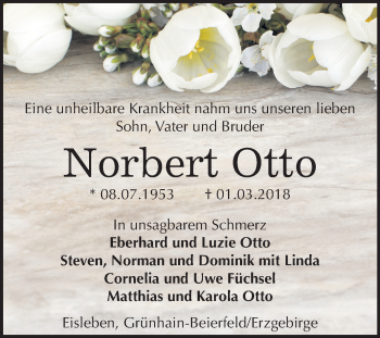 Traueranzeige von Norbert Otto von Mitteldeutsche Zeitung