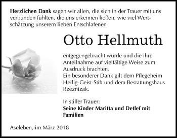 Traueranzeige von Otto Hellmuth von Mitteldeutsche Zeitung