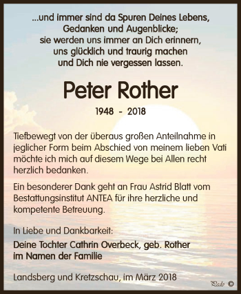 Traueranzeige von Peter Rother von Super Sonntag Zeitz