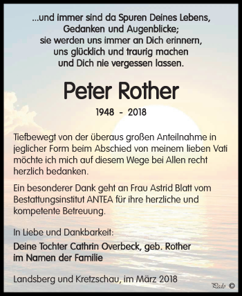 Traueranzeige von Peter Rother von Mitteldeutsche Zeitung Zeitz