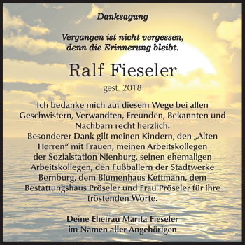Traueranzeige von Ralf Fieseler von Mitteldeutsche Zeitung Bernburg