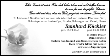 Traueranzeige von Reinhard Küchler von Mitteldeutsche Zeitung Zeitz