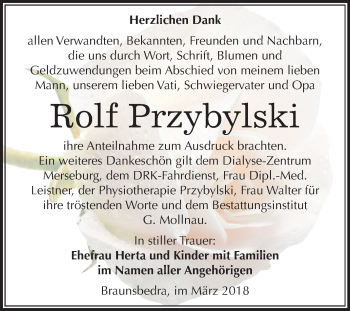 Traueranzeige von Rolf Przybylski von Mitteldeutsche Zeitung Merseburg/Querfurt