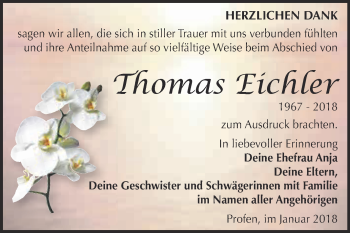 Traueranzeige von Thomas Eichler von Super Sonntag Zeitz