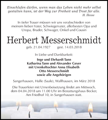 Traueranzeige von Werner Polzius von Mitteldeutsche Zeitung
