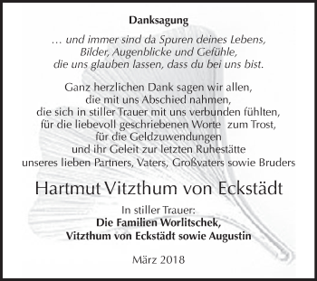 Traueranzeige von Hartmut Vitzthum von Eckstädt von Super Sonntag SGH Mansf. Land