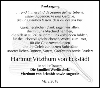 Traueranzeige von Hartmut Vitzthum von Eckstädt von Mitteldeutsche Zeitung
