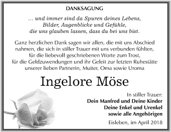 Traueranzeige von Ingelore Möse von Mitteldeutsche Zeitung