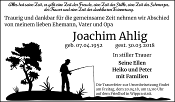 Traueranzeige von Joachim Ahlig von Mitteldeutsche Zeitung