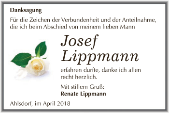 Traueranzeige von Josef Lippmann von Wochenspiegel Mansfelder Land